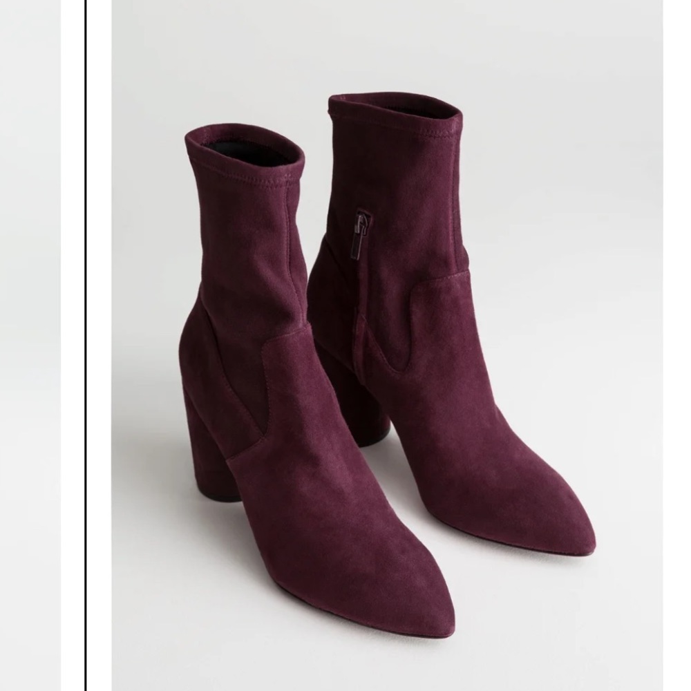 &OtherStories High heel suede ankle socks boots